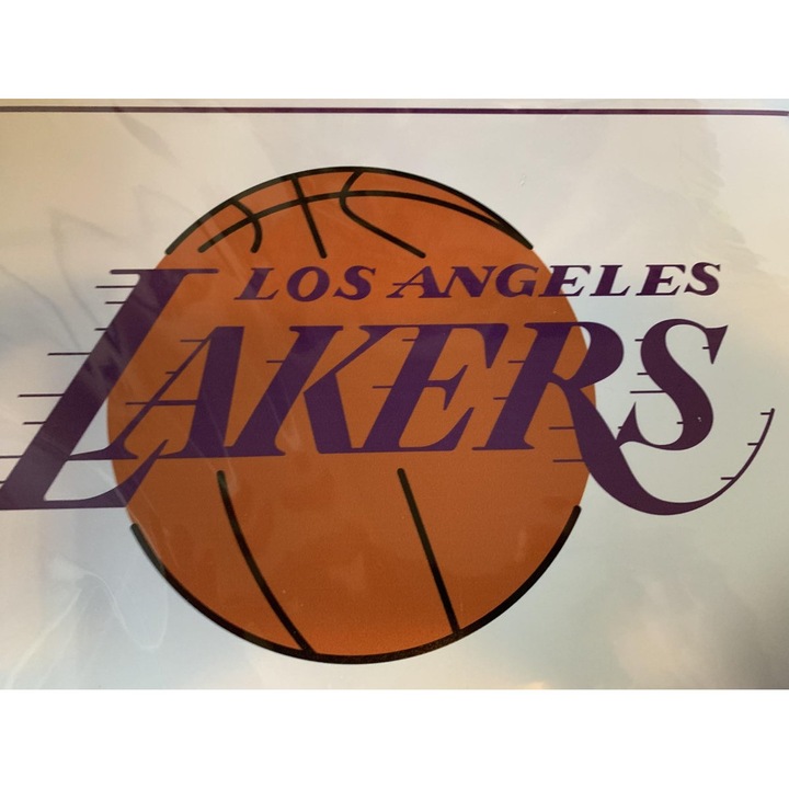 Декоративна табелка USArticlesEU Los Angeles Lakers, 20x30 см, Метал, Многоцветен