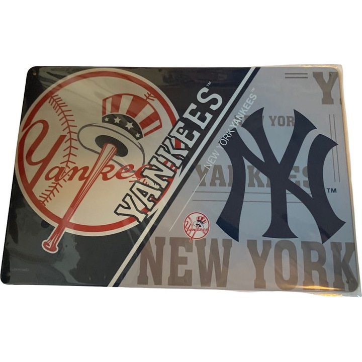 Декоративна табела USArticlesEU New York Yankees, 20x30 см, Метал, Многоцветен