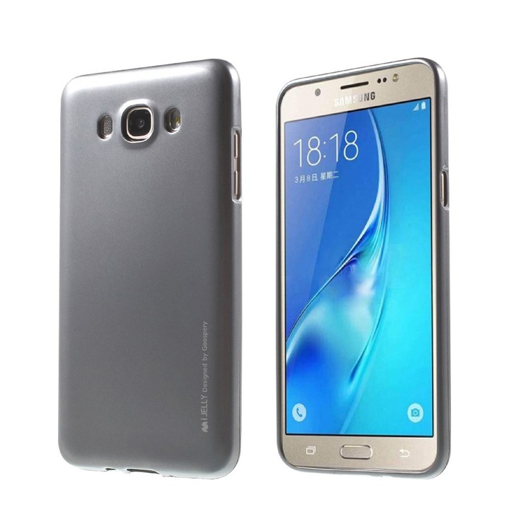 Силиконов гръб Mercury i-Jelly Metal Case Samsung Galaxy J1 (2016), Сив