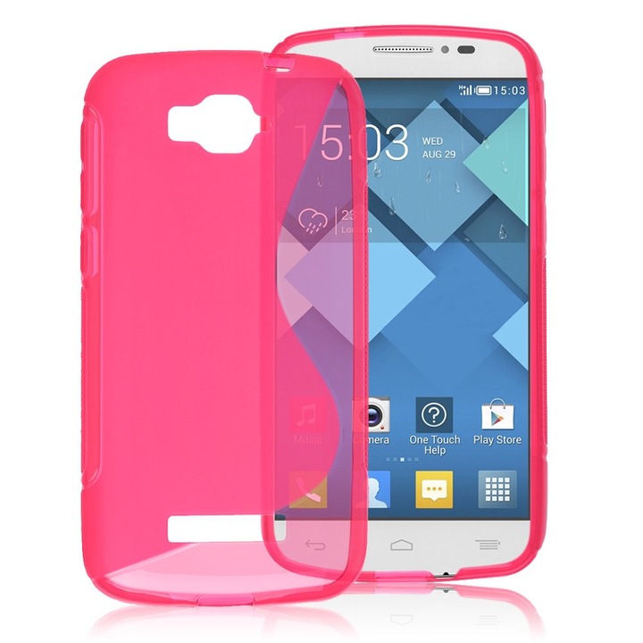 Силиконов гръб S-Line Alcatel C5, Розов