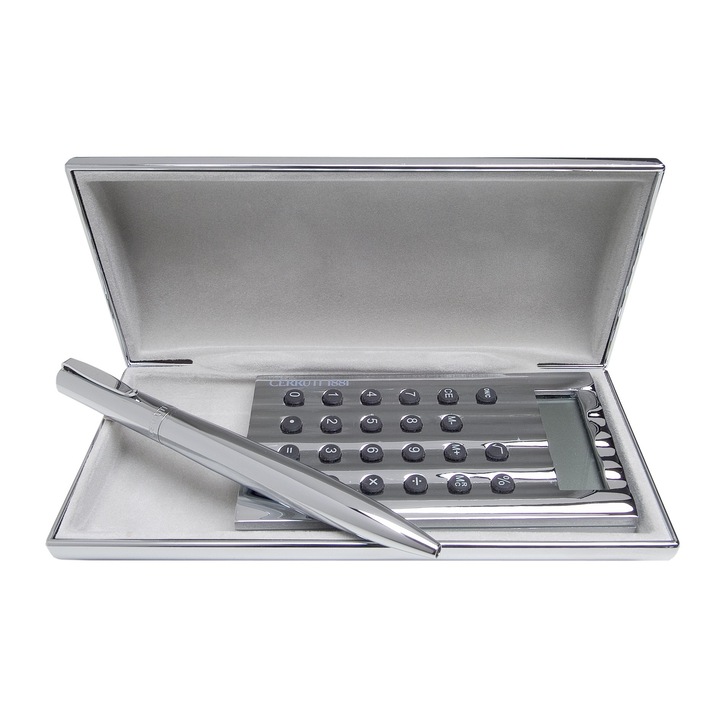 Сет CERUTTI Химикал с Калкулатор, Метал, Сребрист