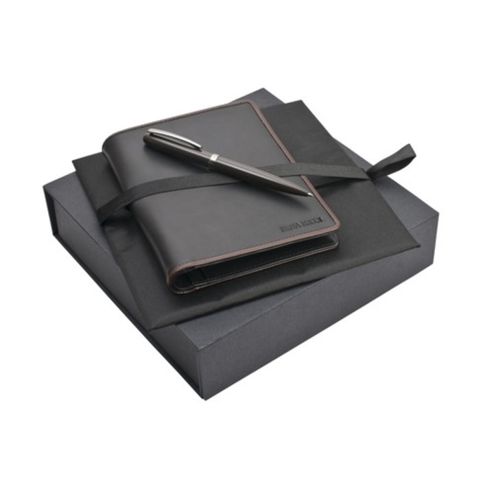 Сет NINA RICCI Тефтер с Химикал, Метал, Кожа, Черен