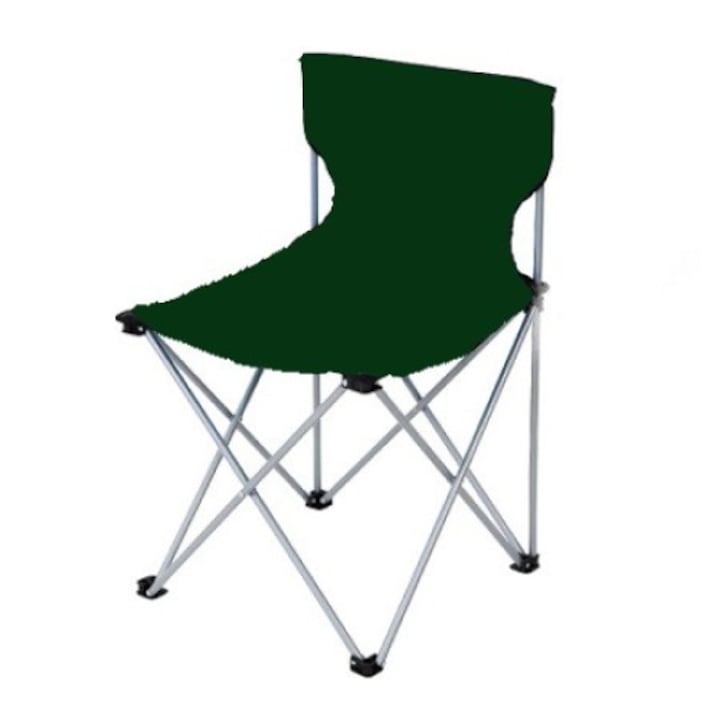 Összecsukható szék, horgász, kemping, 80 x 42 x 73 cm, fém, zöld