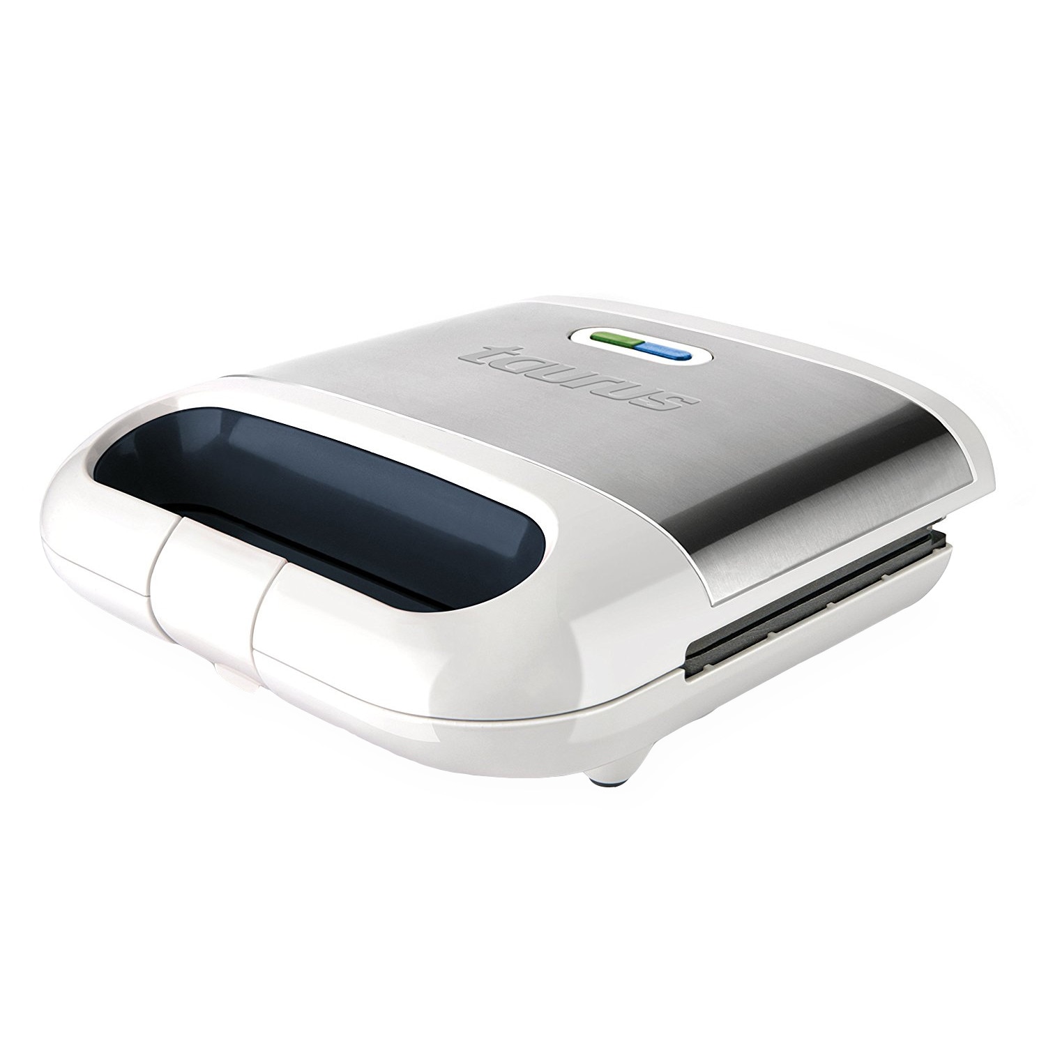 Sandwich maker Taurus Phoenix Legend, 800W, LED functionare, suprafata antiaderenta, stocare verticala, Argintiu/Alb