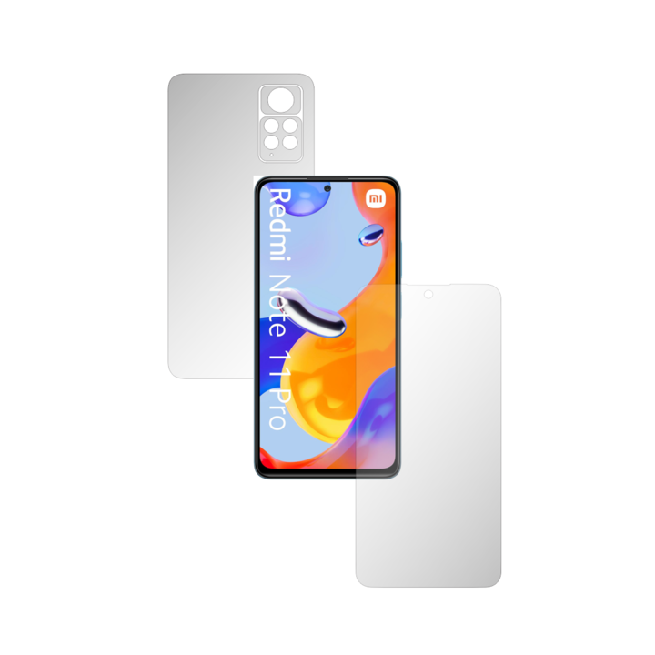 iSkinz Matte Full Body Film за Xiaomi Redmi Note 11 Pro, 11E Pro (5G) - Invisible Skinz Matte, Simple Cut, Matte Anti Fingerprint, Anti-Reflective Silicone for Screen and Back Cover, Transparent Adhesive Skin