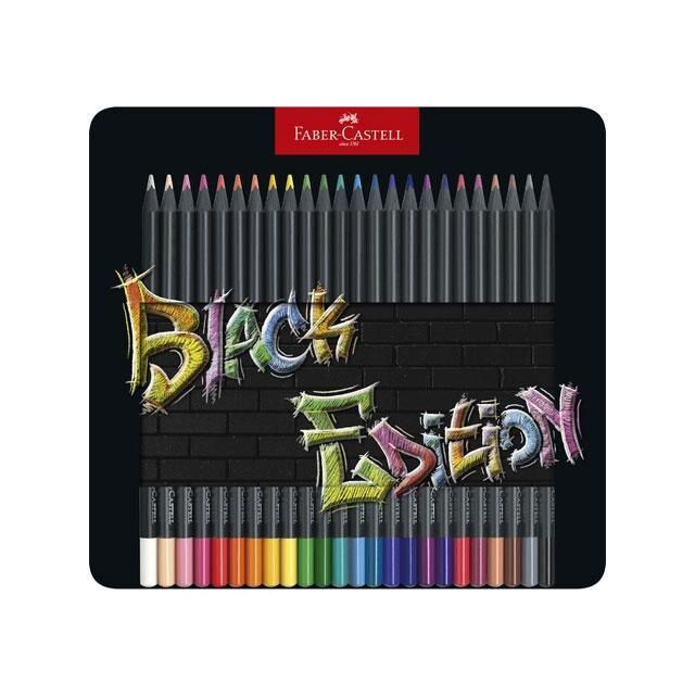 Set 24 de creioane colorate, Faber-Castell, Negru