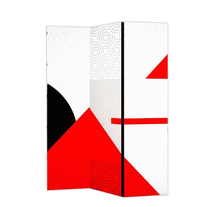 Paravan, Colors of Life, Lemn/Textil, Model Abstract,135 x 172 cm, 3 piese, Multicolor