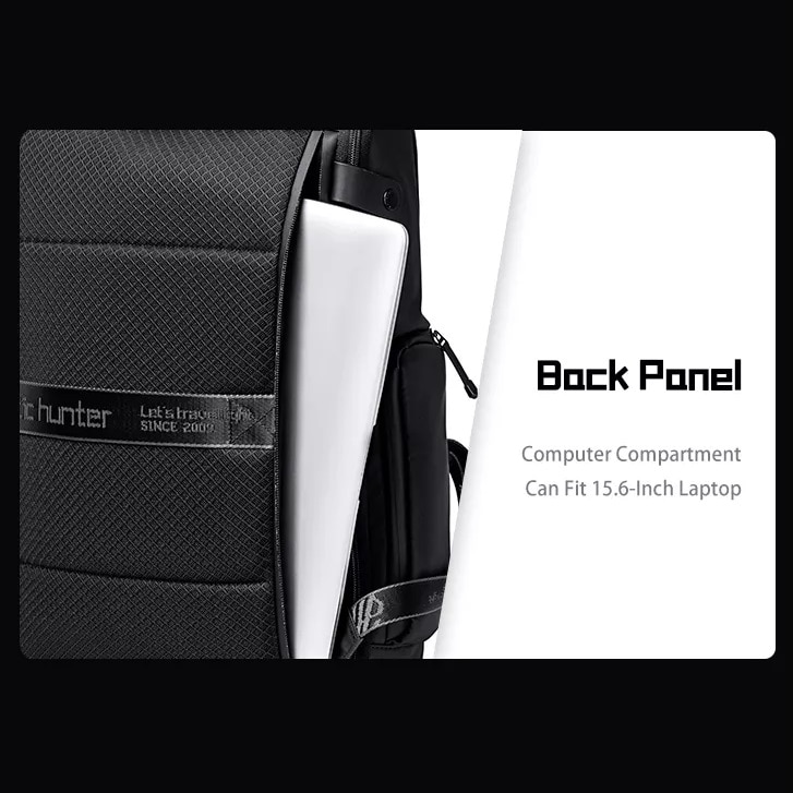 Rucsac laptop Business-Travel Arctic Hunter, impermeabil, 15.6", negru, model AHB465