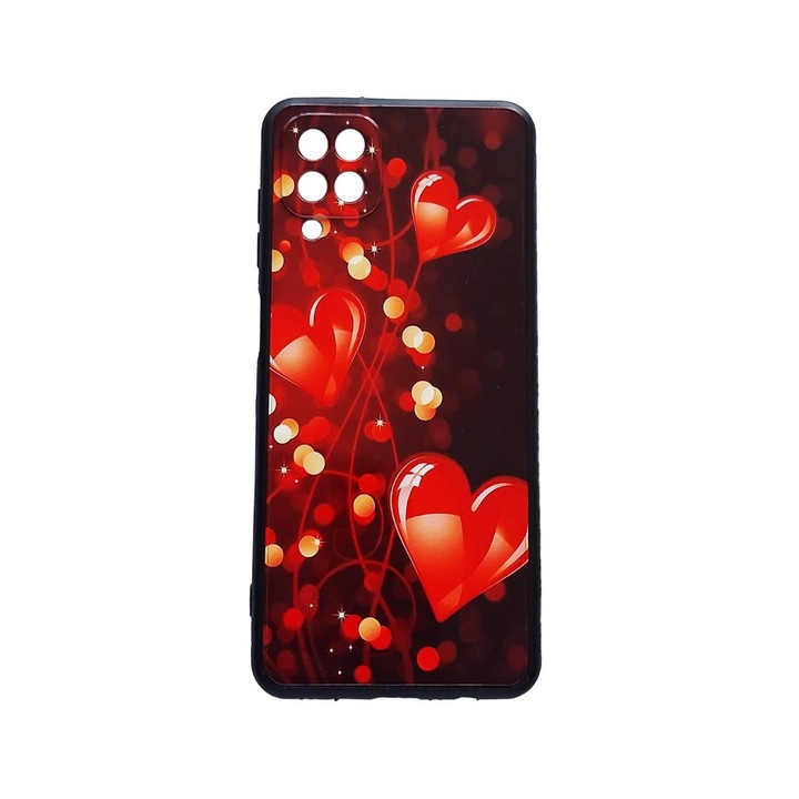 Калъф за телефон, съвместим с Samsung Galaxy A12, Удароустойчив, Сърца, HT57