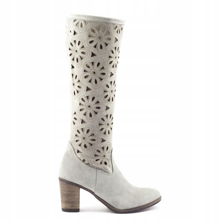 Cizme Olivier, Piele, Gri, Gri