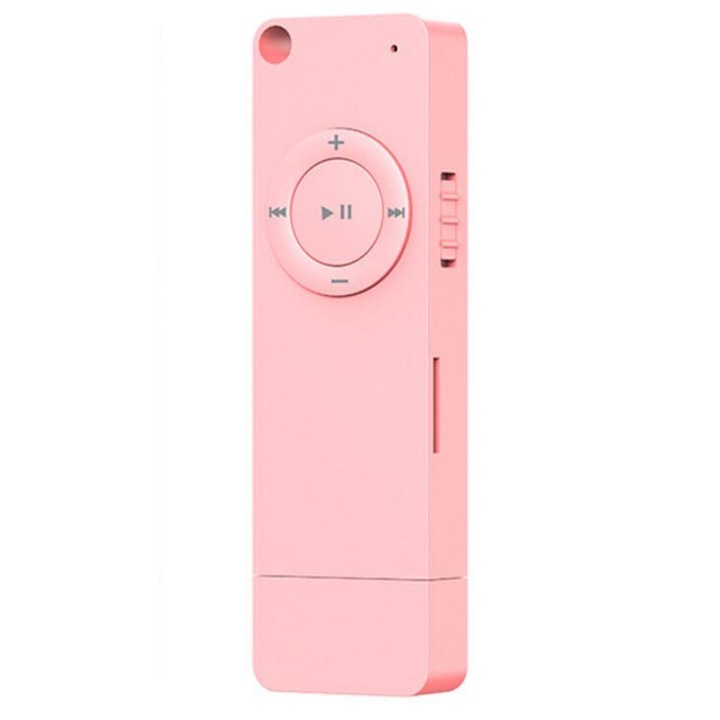 MP3 lejátszó Bluetooth zenelejátszó 32 GB SD kártya, fülhallgatóval, Rózsaszín