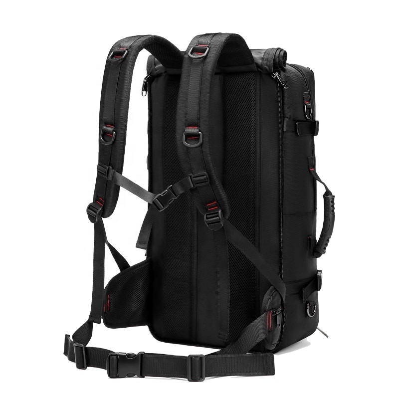 Rucsac laptop 15.6", impermeabil, expandabil, pentru excursii sau sport, cu spatiu pentru incaltaminte, Escalate, 31x18x58 cm, Negru