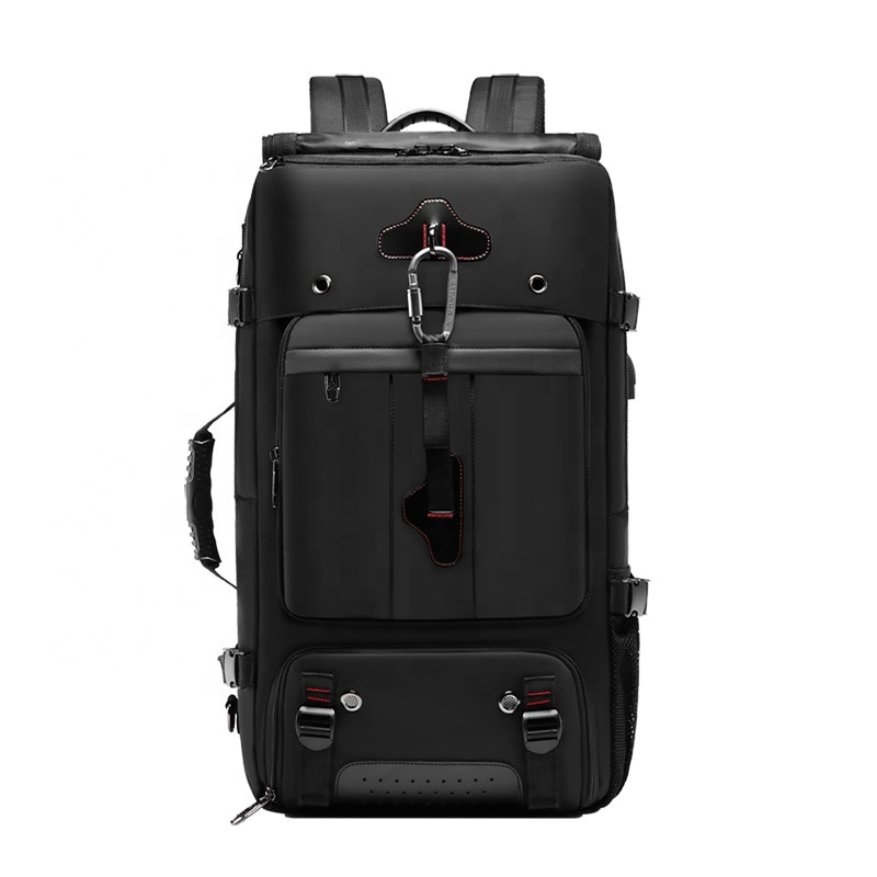 Rucsac laptop 15.6", impermeabil, expandabil, pentru excursii sau sport, cu spatiu pentru incaltaminte, Escalate, 31x18x58 cm, Negru