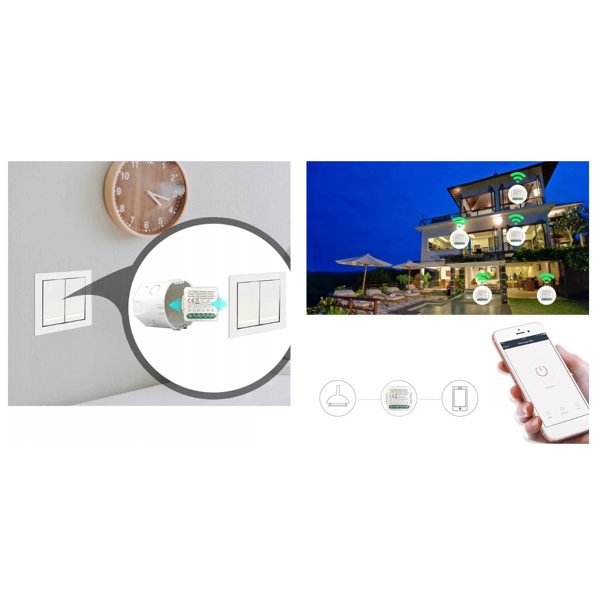 Мини контролер реле за захранване превключвател за осветление 1 канал ...