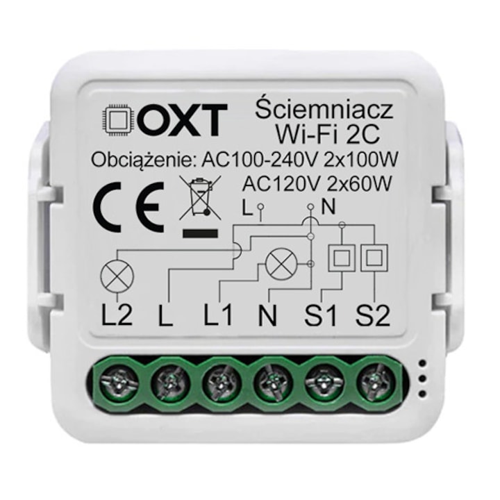 Mini Smart WiFi Dimmer - Приложение TUYA, Вериги с 2 канала 2CH 230V - За светлина