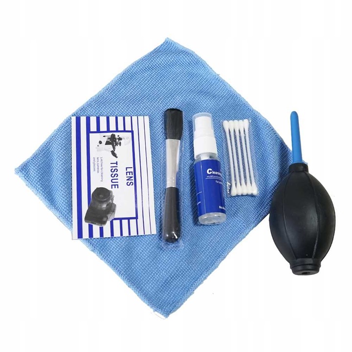 Kit 6 produse curatare camera optica, Laveta, Lichid