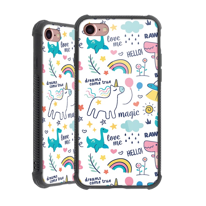 Max Safe Glassy Anti Shock, tartós masszív telefontok, Apple iPhone SE 2020 / iPhone 7 / iPhone 8, Unicorn - Dreams Come True, MS 759