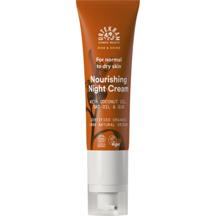 Crema de noapte bio nutritiva pentru ten normal sau uscat Rise & Shine, Urtekram, 50ml