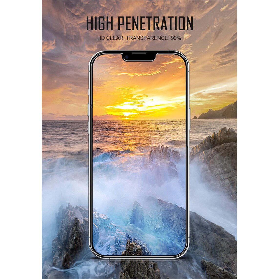 Folie de protectie din sticla premium pentru iPhone 17e/16e/14/13/13pro, acoperire a intregului ecran, instalare usoara si rapida cu dispozitiv de potrivire automata, ZYuuan, transparent