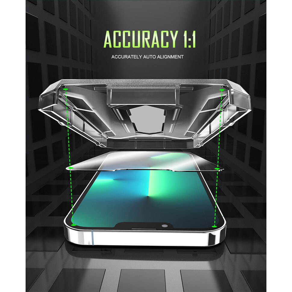 Folie de protectie din sticla premium pentru iPhone 17e/16e/14/13/13pro, acoperire a intregului ecran, instalare usoara si rapida cu dispozitiv de potrivire automata, ZYuuan, transparent