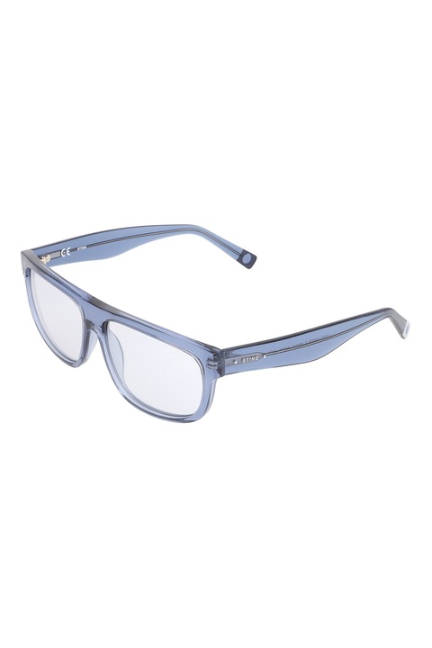 STING, Квадратни слънчеви очила с огледални стъкла, Прозрачен, 59-14-140