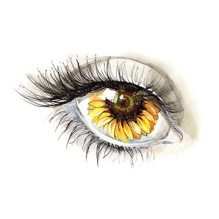 Tablou Canvas, Ochi de Floarea Soarelui, 90x140cm