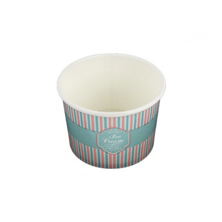 Set cupe inghetata din carton turcuaz, 100 buc, capacitate 8 oz, 230 ml