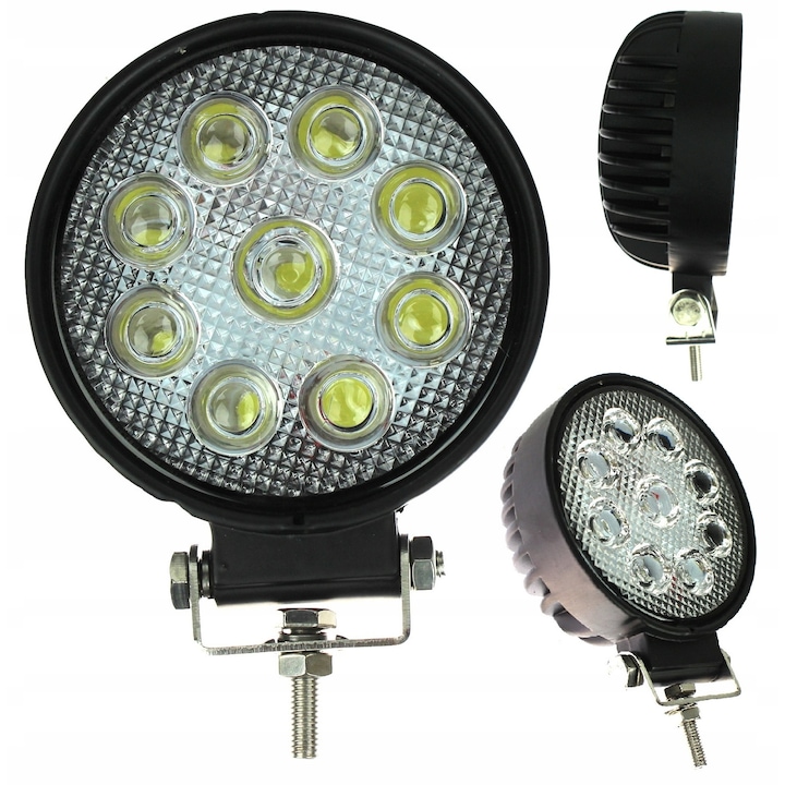 Lampa de lucru Zmotoryzowani, 9 LED-uri, Halogen, Epistar, 27W, Alb rece