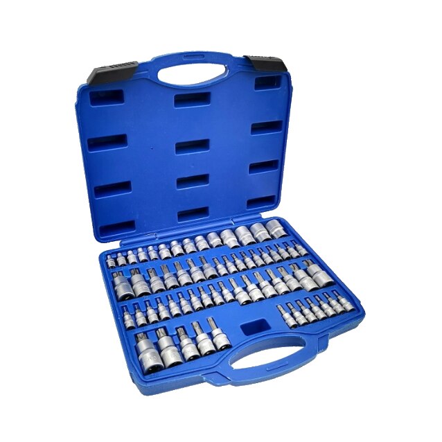 Комплект ключове, накрайници Torx, E-Torx, T, TT, 1/4"3, 60 броя Satra ...