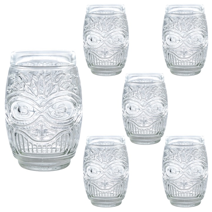 Set 6 pahare din sticla, Cesiro, 500 ml