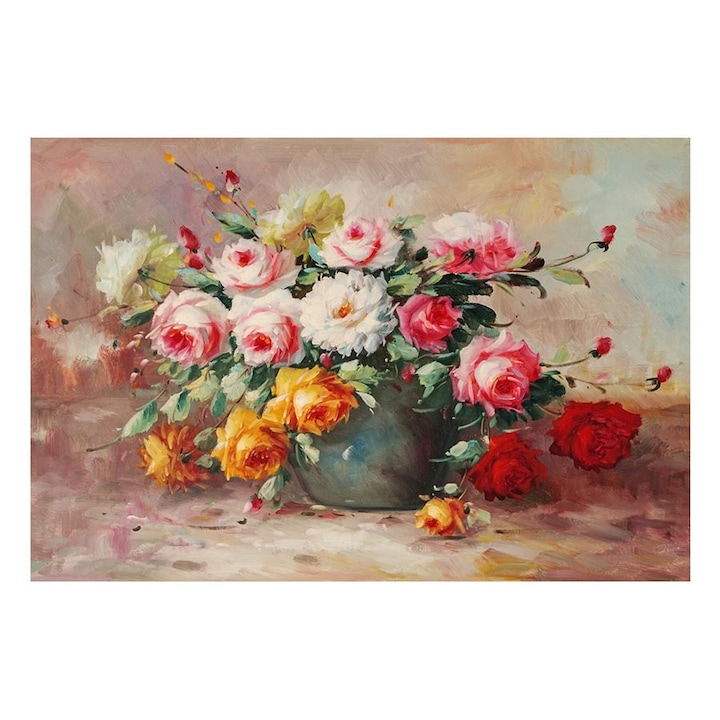 Tablou Canvas, Vaza cu Trandafiri, 50x70cm