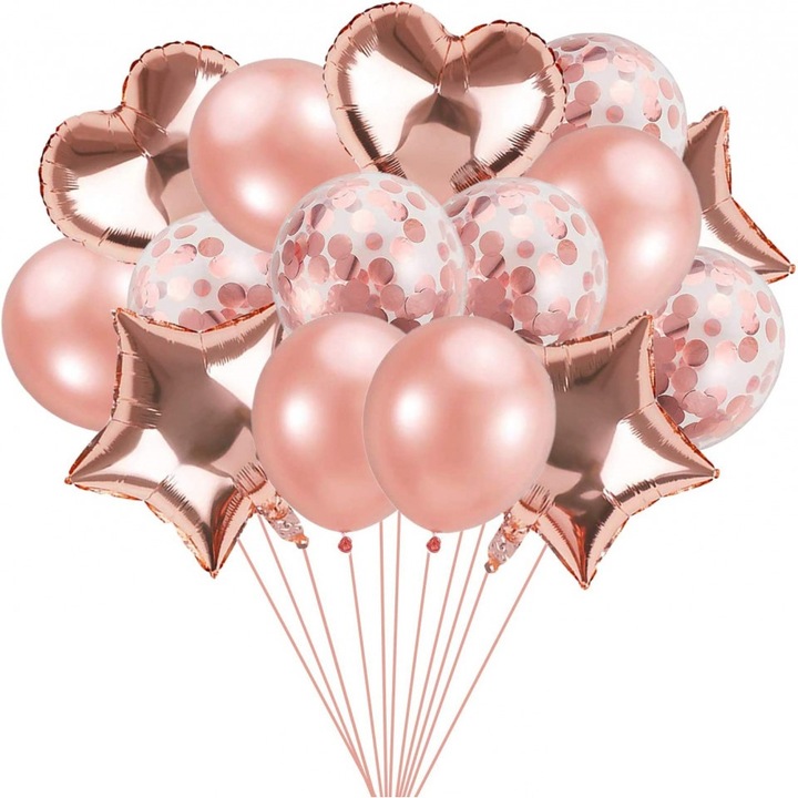 Set de baloane Gxhong, latex, rose, 46 piese