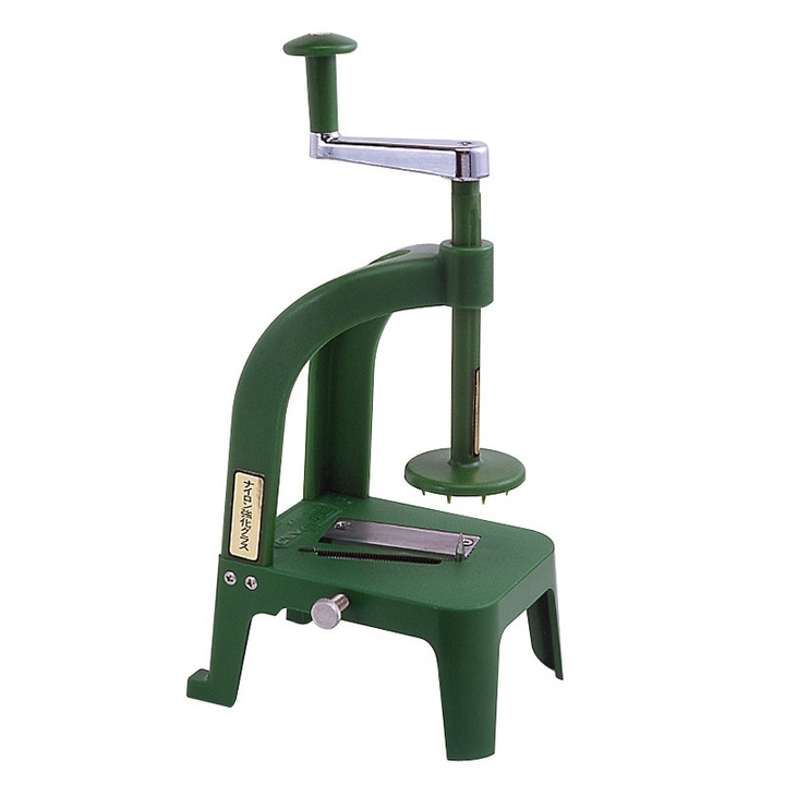 Feliator Legume Manual Spiralator Spiralizator Legume, Benriner, Cook Help, Professional, Curatare Usoara, 3 Lame Din Inox Japonez, Plastic/Inox, Verde