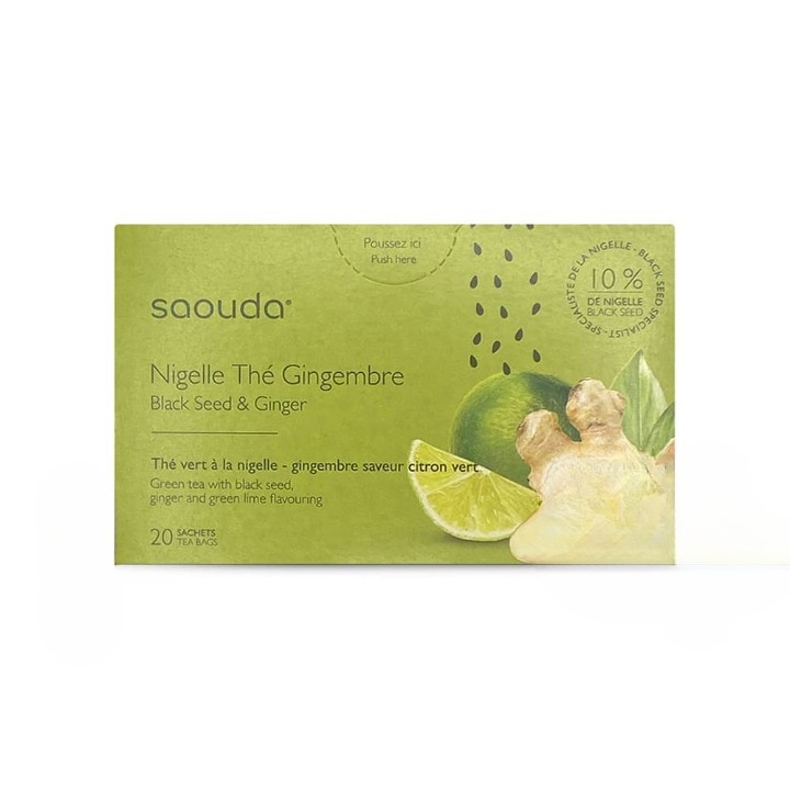 Set de 12 cutii de ceai verde, Saouda, cu nigella si ghimbir, 36 g