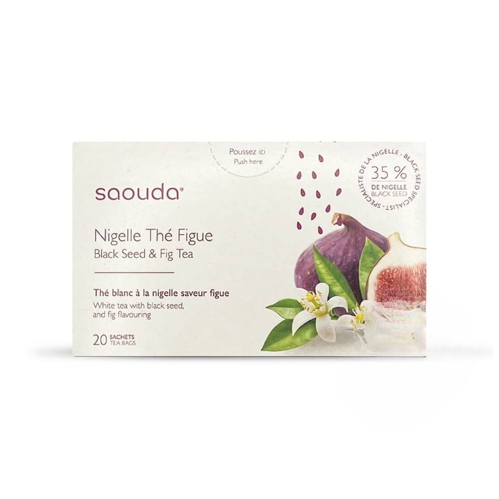 Set de 12 cutii de ceai alb, Saouda, cu nigella si smochine, 40 g
