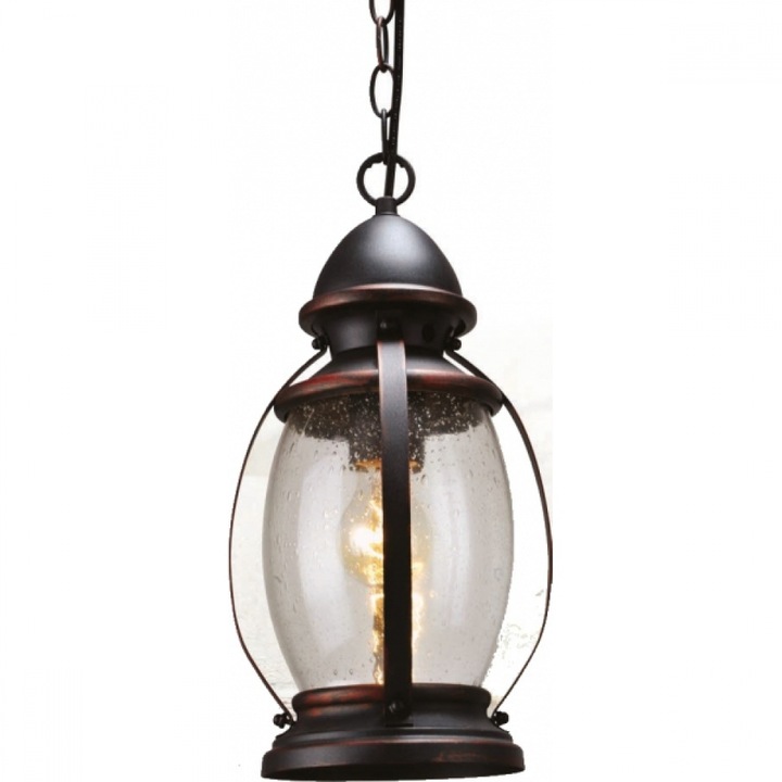 Pendul de exterior Klausen Oldies7, negru antic, D15cm, IP44, 1XE27, metal