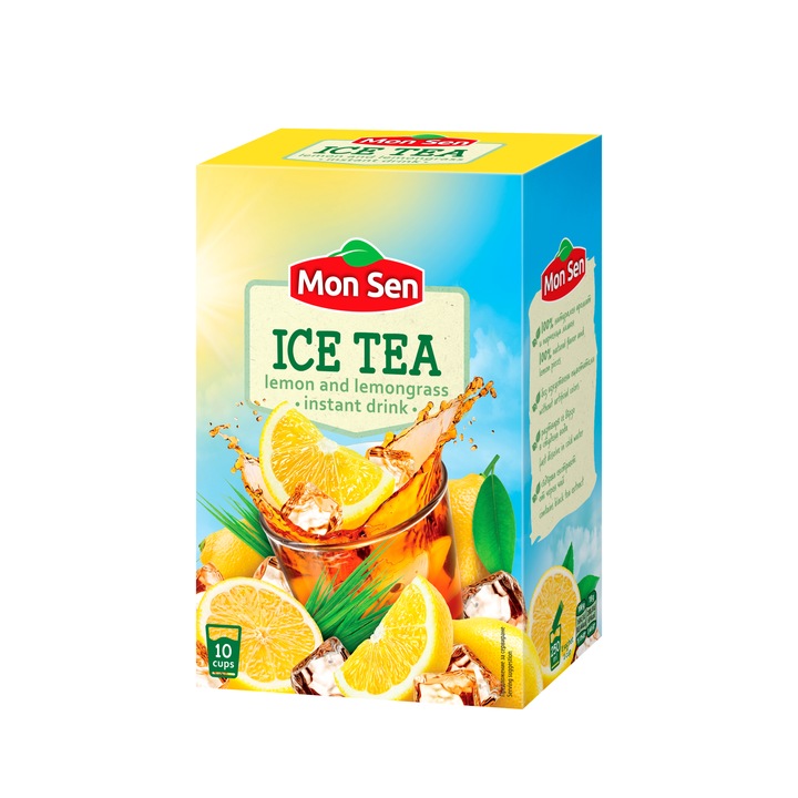 Instant tea Mon Sen, hideg, citrom és citromfű ízű, doboz 10 x 18 g