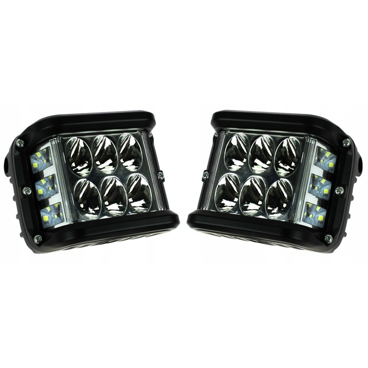 Set 2 lampi de lucru Zmotoryzowani, 12 LED-uri, 36W, Alb rece