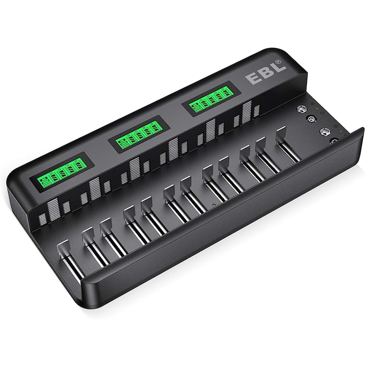 Incarcator Inteligent universal pentru acumulatori AA, AAA, C, D, 9V, Ni-Mh, Ni-Cd - EBL