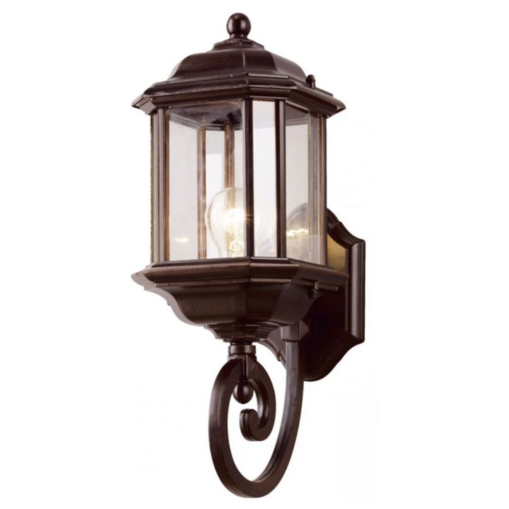 Aplica de exterior Klausen Nuvola1, 1 x E27, IP44, maro, aluminiu