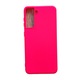Ütésálló szilikon borítás mikroszálas belsővel, kompatibilis Samsung S21 Plus, S21+ készülékkel, Neon rózsaszín
