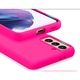 Ütésálló szilikon borítás mikroszálas belsővel, kompatibilis Samsung S21 Plus, S21+ készülékkel, Neon rózsaszín