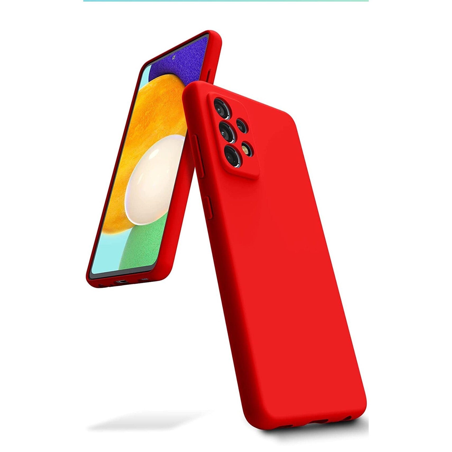 Husa silicon antisoc cu microfibra in interior compatibila cu Samsung Galaxy A53 5G Rosu