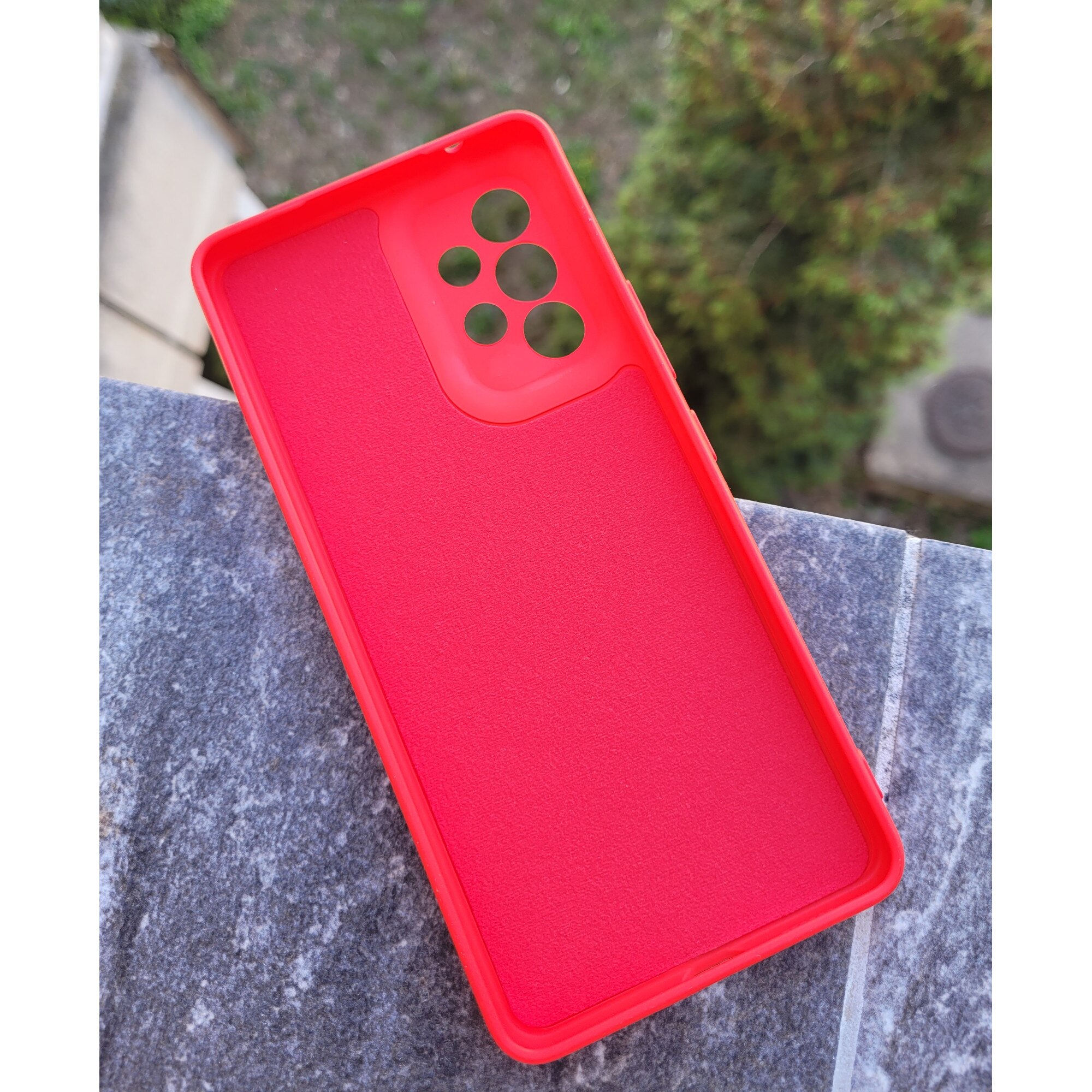 Husa silicon antisoc cu microfibra in interior compatibila cu Samsung Galaxy A53 5G Rosu