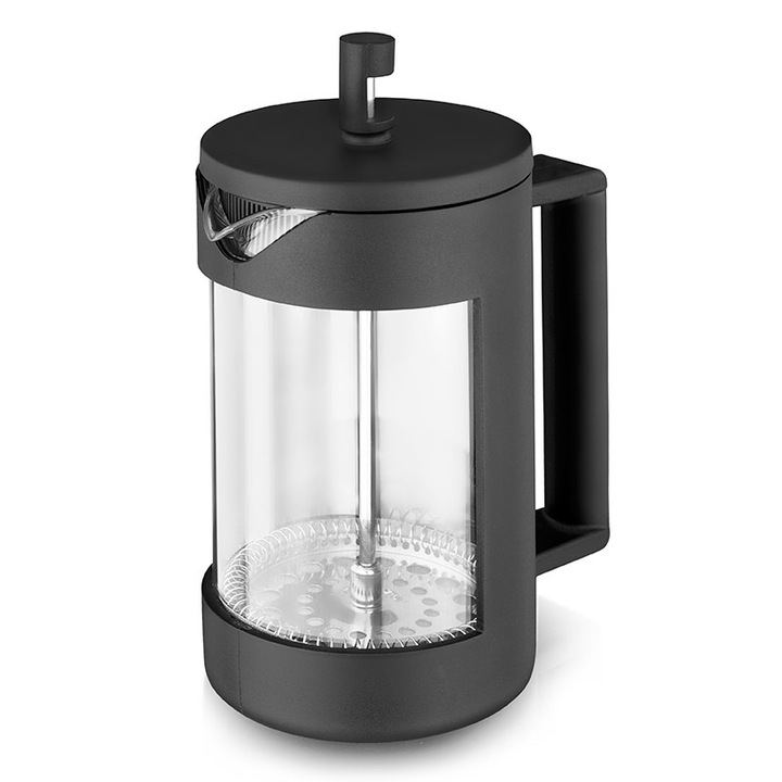 Инфузер за чай, Aurora, стъкло-пластмаса-алуминий, 600 ml, черен