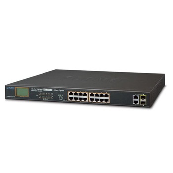 Switch PoE PLANET FGSW-1822VHP 16-Port 10/100TX 802.3at PoE + 2-Port Gigabit TP/SFP Combo Ethernet with LCD PoE Monitor (300W) Switch PoE PLANET FGSW-1822VHP 16-Port 10/100TX 802.3at PoE + 2-Port Gigabit TP/SFP Combo Ethernet with LCD PoE Monitor (300W)