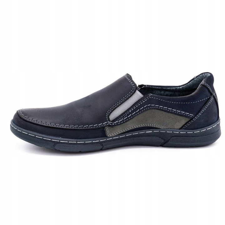 Pantofi barbati Olivier, Piele naturala, Bleumarin, 41