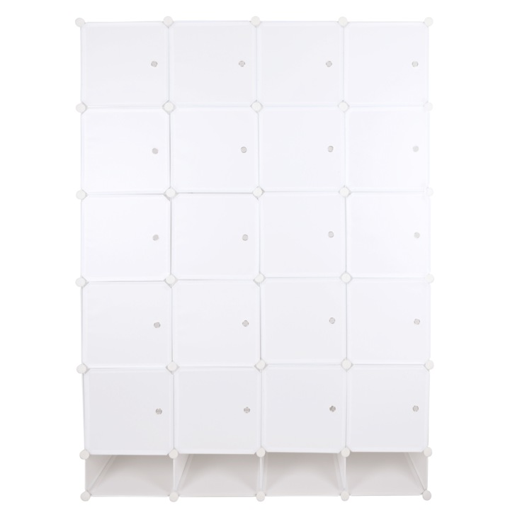 Dulap modular plastic metal alb Zafod 148x46x202 cm