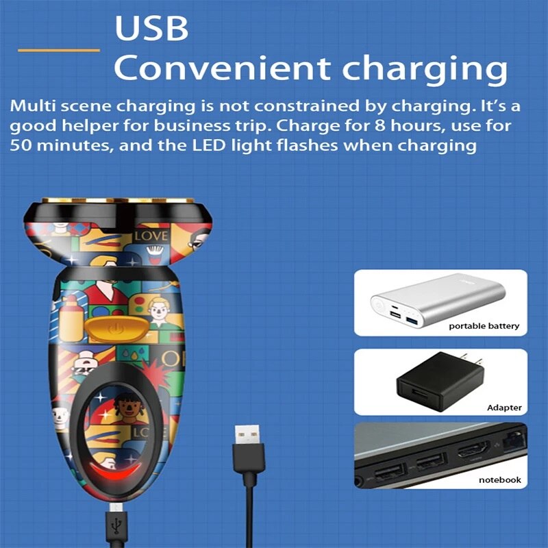 Електрическа самобръсначка за мъже Самобръсначка интелигентна за брада ...