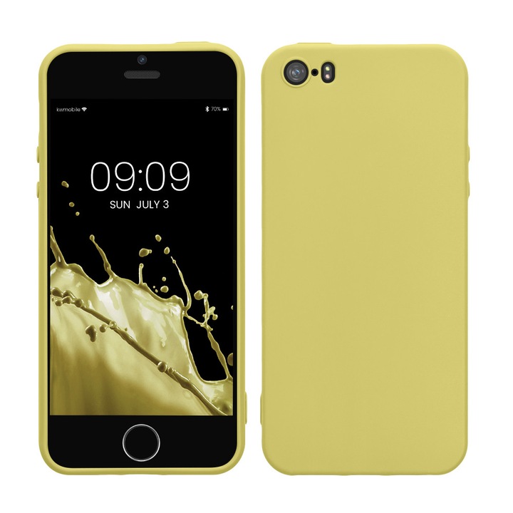 Telefontok Apple iPhone 5 / iPhone 5s / iPhone SE készülékhez, szilikon, sárga, 33098.119